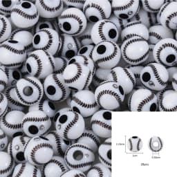 20/50Pcs Sport Basketball Baseball Tennis Beads Spacer Acrylic Beads For Making Bracelet Necklace DIY Craft Jewelry Supplies