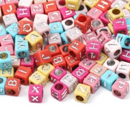100-500pcs Square White and Black Mixed Letter Acrylic Beads Cube Loose Spacer Alphabet Beads For Jewelry Making Diy Accessories