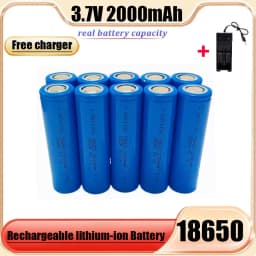 18650 2000mah Rechargeable Battery 3.7V Lithium-ion Battery Pointer Doorbell Flashlight Lithium Battery Send Charger