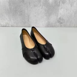 Fashion Hot PU Leather Tabi Shoes Women Handmade Women Flats High Quality Shoes Luxury Design Split-Toe Mules Shoes