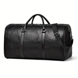 Large Capacity Retro Crocodile-Textured Travel Duffel Bag - Durable Unisex Vacation Luggage, Versatile Gift for Men & Women