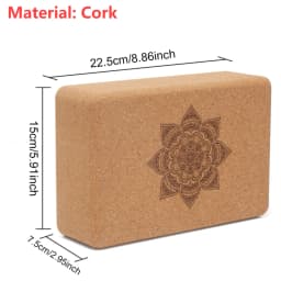 1PCS Cork Yoga Block EVA Gym Blocks Foam Yoga Brick Exercise Stretch Body Shaping Wood Yoga Blocks Fitness Yoga Accessories