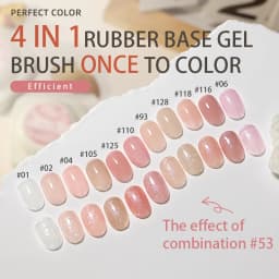 PERFECT COLOR 4-in-1 Builder Nail Gel,20g 12 Colors Rubber Base Gel Polish,Extension for DIY Salon Girls Home,Nail Art Brushes