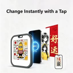 Lenovo Mini Electronic Clicking NFC E-Ink Screen Desktop Ornament 1.54-inch E-Ink Screen Bag Charm Wall Decoration Pet Ornament