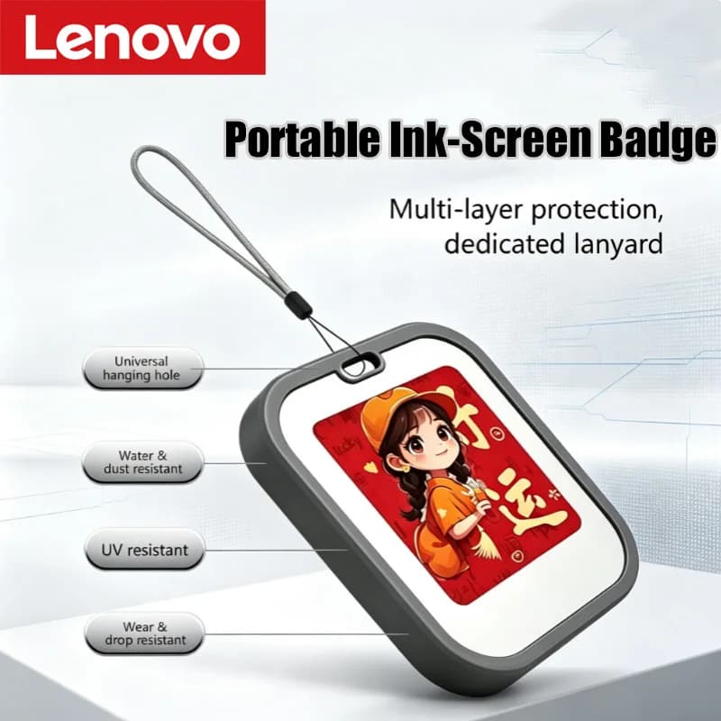 Lenovo Mini Electronic Clicking NFC E-Ink Screen Desktop Ornament 1.54-inch E-Ink Screen Bag Charm Wall Decoration Pet Ornament