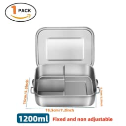 Bento Lunch Box Adults, 304 Stainless Steel Airtight Lunchbox Food Taper Meal Prep Containers, Packed Lunch Bento Box BPA-Free