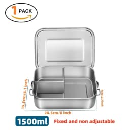 Bento Lunch Box Adults, 304 Stainless Steel Airtight Lunchbox Food Taper Meal Prep Containers, Packed Lunch Bento Box BPA-Free