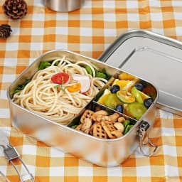 Bento Lunch Box Adults, 304 Stainless Steel Airtight Lunchbox Food Taper Meal Prep Containers, Packed Lunch Bento Box BPA-Free