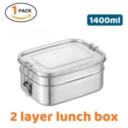 Bento Lunch Box Adults, 304 Stainless Steel Airtight Lunchbox Food Taper Meal Prep Containers, Packed Lunch Bento Box BPA-Free