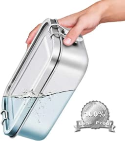 Bento Lunch Box Adults, 304 Stainless Steel Airtight Lunchbox Food Taper Meal Prep Containers, Packed Lunch Bento Box BPA-Free