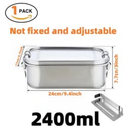 Bento Lunch Box Adults, 304 Stainless Steel Airtight Lunchbox Food Taper Meal Prep Containers, Packed Lunch Bento Box BPA-Free