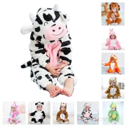 Baby Onesies Pyjamas Kids Overalls Ropa Bebes Rompers Winter Kigurumi Cow Costume For Girl Boy Toddler Infant Animal Jumpsuit