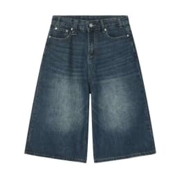 IEFB Vintage Men's Short Jeans Summer Loose Male Wide Leg Knee Length Denim Shorts New Washed Fashion Men Bottoms 9A8825