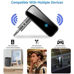 2 In 1 Bluetooth 6.0 Transmitter Receiver 3.5mm AUX Wireless Audio Adapter USB Charging For Car TV Speaker Stereo Headphones