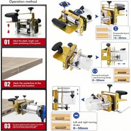 2‑in‑1 Invisible Fastener Slotting Jig Adjustable Woodworking Trimmer Bracket Mortising Groove Locator for Concealed Connectors