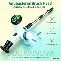 Electric Spin Scrubber, Bathroom Cordless Cleaning Brush Power Scrubber with Replaceable Brush Heads, Electric Cleaning Brush