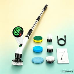 Electric Spin Scrubber, Bathroom Cordless Cleaning Brush Power Scrubber with Replaceable Brush Heads, Electric Cleaning Brush