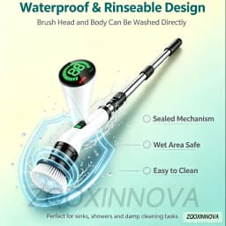 Electric Spin Scrubber, Bathroom Cordless Cleaning Brush Power Scrubber with Replaceable Brush Heads, Electric Cleaning Brush