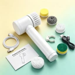 Electric Spin Scrubber, Bathroom Cordless Cleaning Brush Power Scrubber with Replaceable Brush Heads, Electric Cleaning Brush