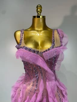 Women Sexy Mesh Ruffle See Through Mini Dress Sparkly Rhinestone Evening Party Prom Gown Nightclub Singer Stage Costume
