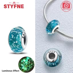 Real Sterling Silver 925 Flower Charms Glass New Original Bead Colorful Murano Fit Original Bracelet DIY for Women Jewelry Gifts