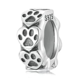 WOSTU Dog Charms Pendant 925 Sterling Silver Zirconia Animal Pooch Doggy Bulldog Beads Fit Original Bracelet Pendant DIY Jewelry