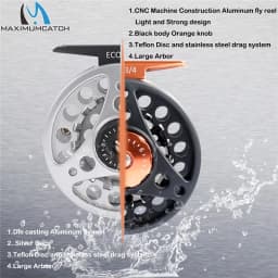 Maximumcatch ECO Fly Fishing Reel 3/4/5/6/7/8WT Large Arbor Die Casting Aluminum Fly Reel Smooth Drag Trout Bass Fishing Reel