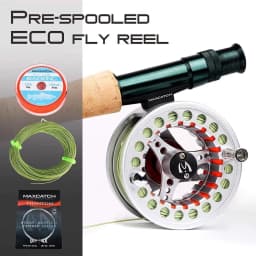 Maximumcatch ECO Fly Fishing Reel 3/4/5/6/7/8WT Large Arbor Die Casting Aluminum Fly Reel Smooth Drag Trout Bass Fishing Reel