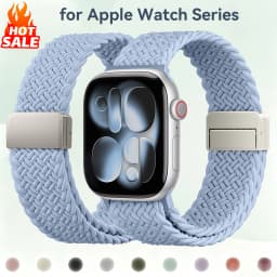 New Braided Strap For Apple Watch Bands 44 40 45 49 42 41 38mm Magnetic Snap Nylon Bracelet iWatch Series 11 9 5 6 8 7 SE Ultra3