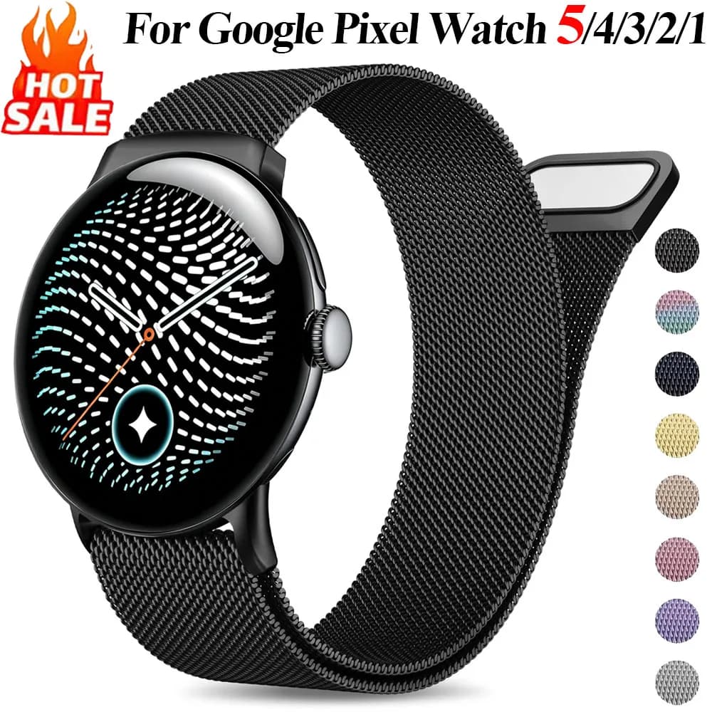 Milanese Loop Strap For Google Pixel Watch 5/4/3/2/1 45mm 41mm Magnetic Bracelet Wristband For Google Pixel Watch 5/4 Metal Band
