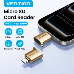 Vention USB C Micro SD Card Reader USB 3.0 TF Card OTG Adapter for iPhone 15-17 Pro iPad Android Camera Cardreader Up to 2TB