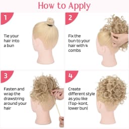 Synthetic Fiber Messy Bun Short Curly Ponytail Extension - Elastic Drawstring Loose Hair Bun Pieces For Women With Thinning Hair