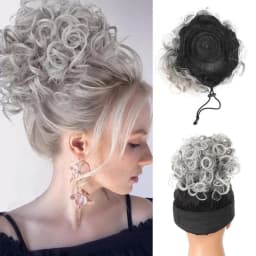 Synthetic Fiber Messy Bun Short Curly Ponytail Extension - Elastic Drawstring Loose Hair Bun Pieces For Women With Thinning Hair