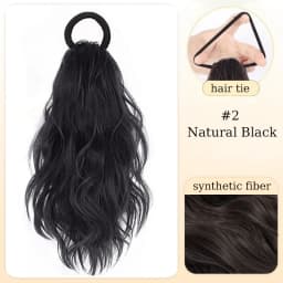 12inch Hair Ponytail Extensions Wig Wavy Curly Ponytail Hairpiece with Elastic Rubber Band Fluffy Wavy Ponytail for Women Wear