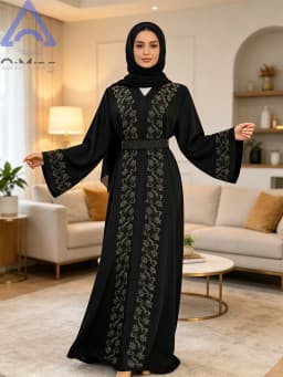 Muslim Diamonds Robe Woman Floral Closed Abaya With Hijab Set Dubai Luxury Arabian Ramadan Dresses Islam Malaysian Prayer Outfit