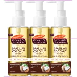 Brazilian Coconut Firming Body Oil, 48H Moisture & Sculpting with Acai, Guarana & Hyaluronic Acid for Bum & Bust