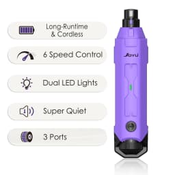 6-Speed Dog Nail Grinder Enhanced Pet Nail Grinder Super Quiet Rechargeable Electric Dog Nail Trimmer Painless Paws Grooming