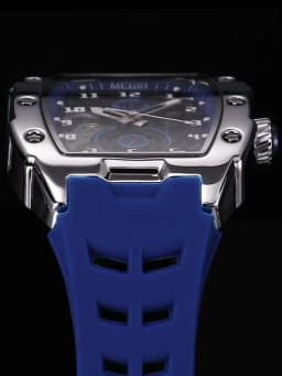 MEGIR 8602 Fashion Orange Automatic Watch Men Waterproof Luminous Mechanical Wristwatch with Tonneau Hollow Dial Silicone Strap