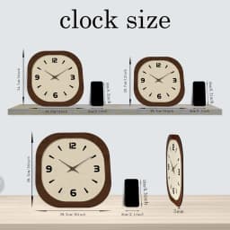 French-Style Retro Cream Crystal Porcelain Square-Shaped Simple Pattern Wooden Wall Clock for Living Room, Bedroom, Kitchen, Home Decoration, Silent Quartz Clock, Holiday Gift, 12 Inches 14inch 16inch (Battery Not Included)