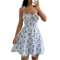 Women's Summer Floral Spaghetti Strap Beach Short Dress,Womens Dresses,Woman Clothing,Woman Clothes,Sundress,New in Dress 2025