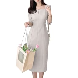 ZANZEA Elegant Women Slim Knee-length Dress Fashion Square Neck 3/4 Sleeve Seamed Party Vestidos Casual Commute Solid Short Robe