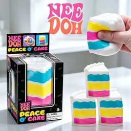 Needoh Peace O' Cake Sensory Toy Soft Non-toxic TPR Stretch Squishy Stress Release Squeeze Toy for Desktop Daily Decompression