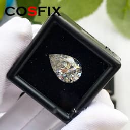 COSFIX 0.1-13ct Rare Pear Cut Moissanite Loose Stone Real D Color VVS1 Lab Grown Super White Certified Pear Moissanite Diamonds