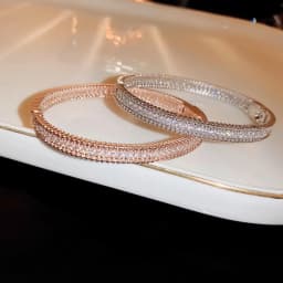 GXTRS 2mm Certified Moissanite Bangles For Women S925 Silver Trendy Wedding Party Bracelets 18K Gold Plated Fine Jewelry Gifts