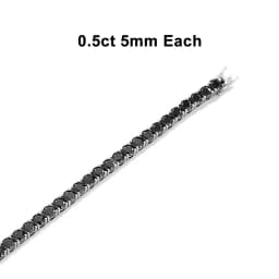NeeTim Full Black Moissanite Tennis Bracelets for Women Man S925 Sterling Silver with White Gold Plated Hip Hop Bracelet Jewelry