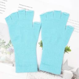 Unisex Knitted Half Finger Gloves Long Wrist Fingerless Gloves for Women Men Winter Black Warm Workout Cycling Gloves