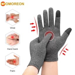1Pair Full Finger Compression Gloves Arthritis Gloves for Men & Women; Ideal as Carpal Tunnel Gloves, Hand Brace for Arthritis