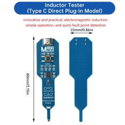 Inductance Tester Type-C/Battery Powered Electromagnetic Induction Quick Fault Check Portable Motherboard Coil Tester for PC