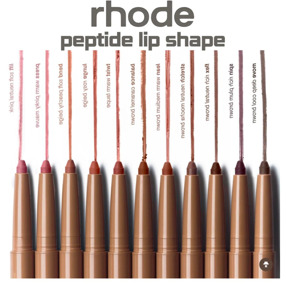 RhodeSkin Peptide Lip Shape Pen Lip Liner Long Lasting Lip Tint Pencil Pen Makeup Lipstick Powder Blusher Gloss Makeup Lipliner