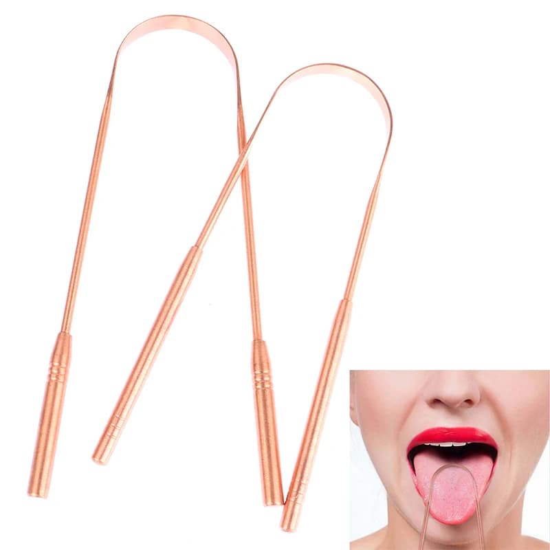 1Pc Copper Tongue Scraper Cleaner Scraper Toothbrush Dental Oral Care Hygiene Health Care Tool For Men Women